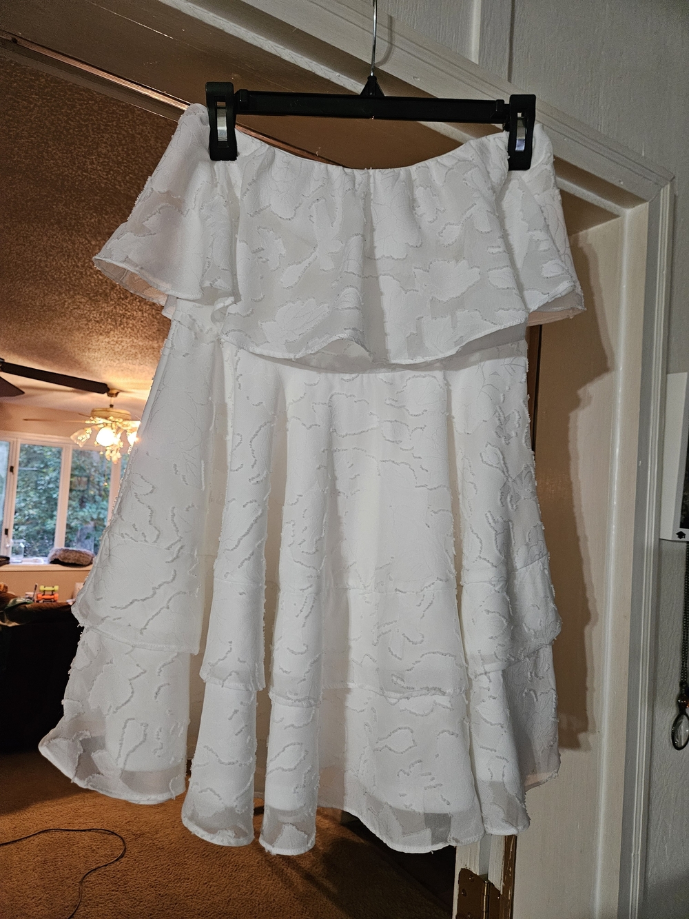 Lulu's White Strapless Ruffle Tiered Dress Size Small